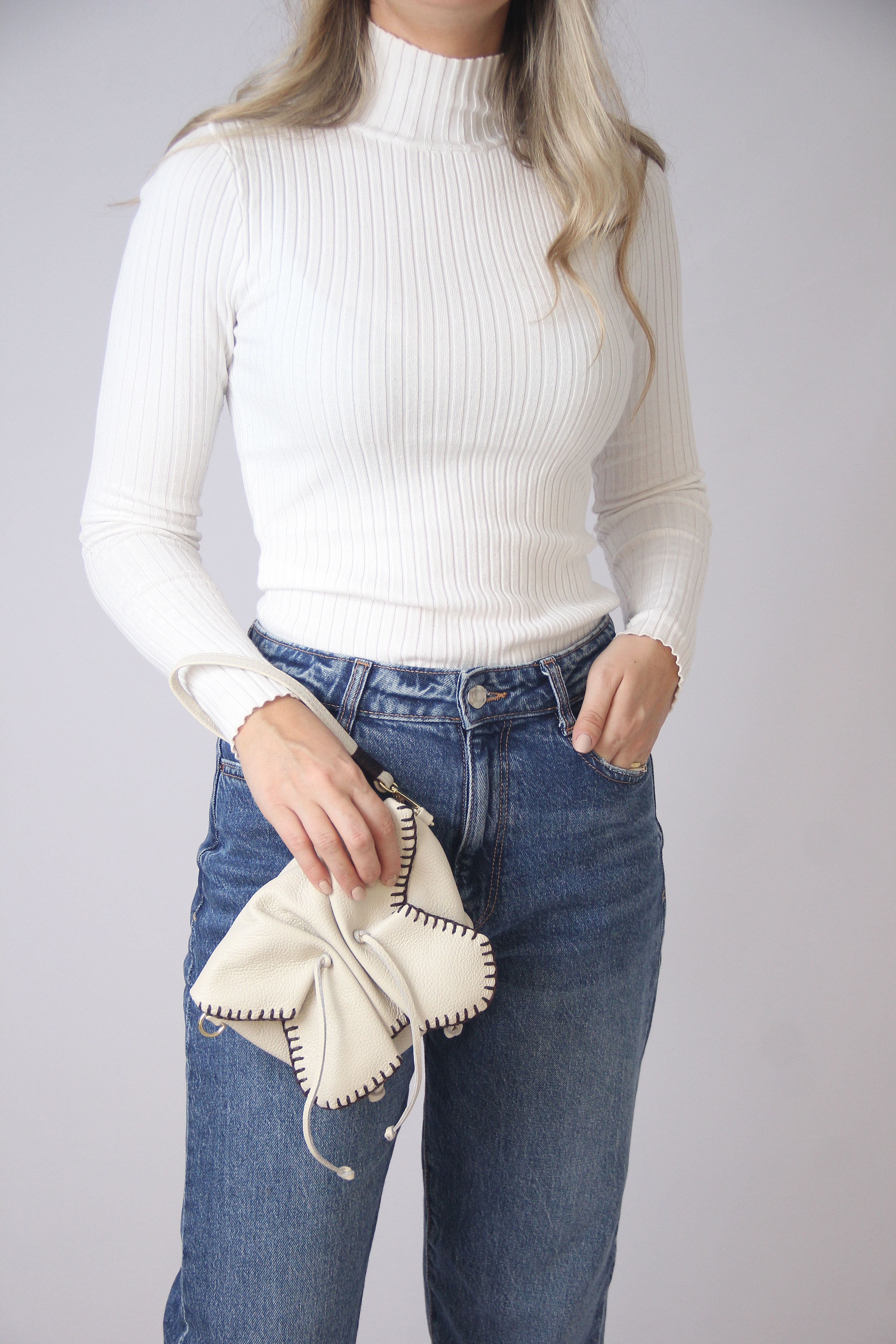 Carlos Falchi Mini Butterfly Leather Bag, Alternate, color, Winter White