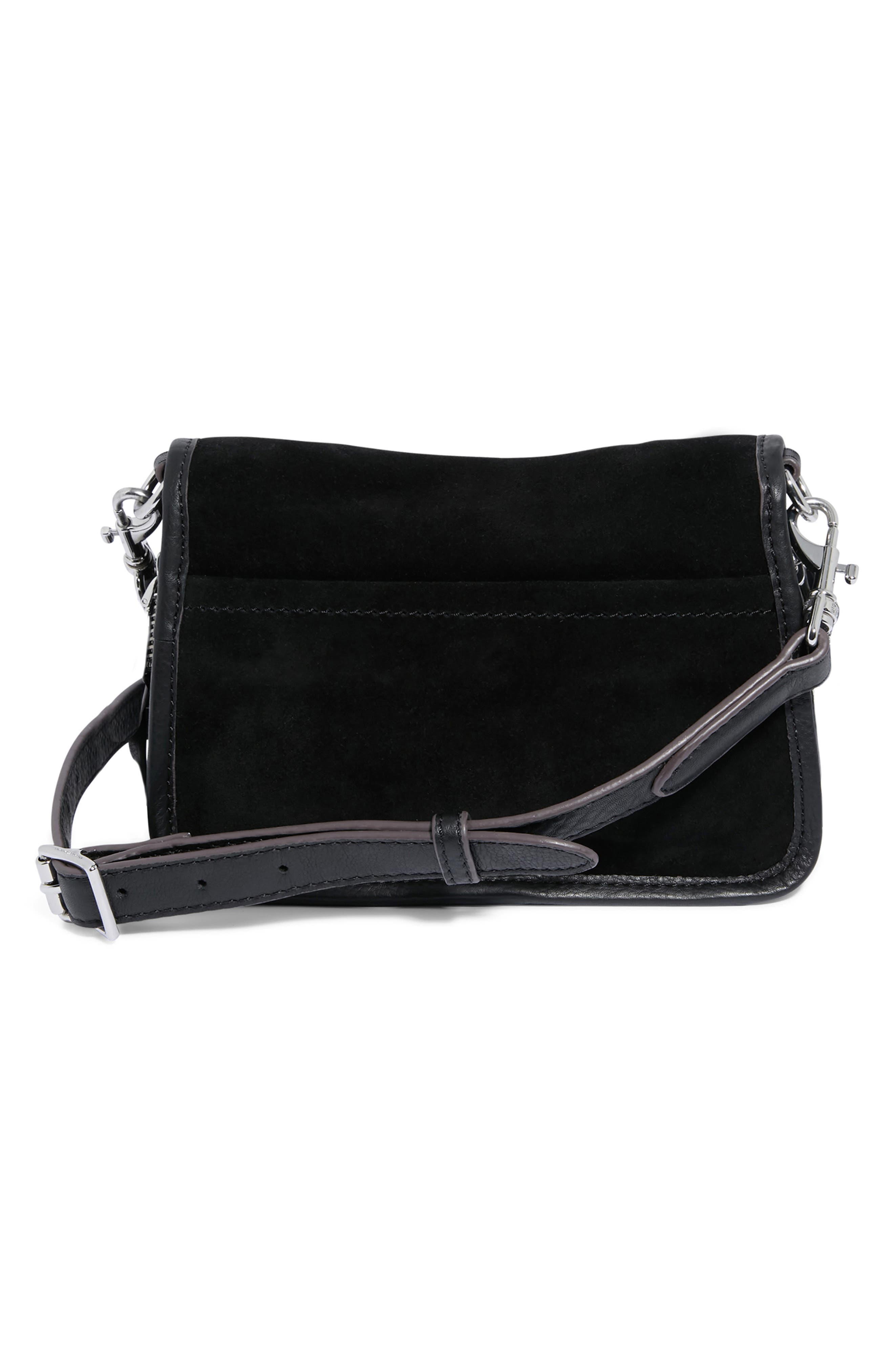 AIMEE Mini Great Escape Suede Crossbody Bag, Alternate, color, Black Suede