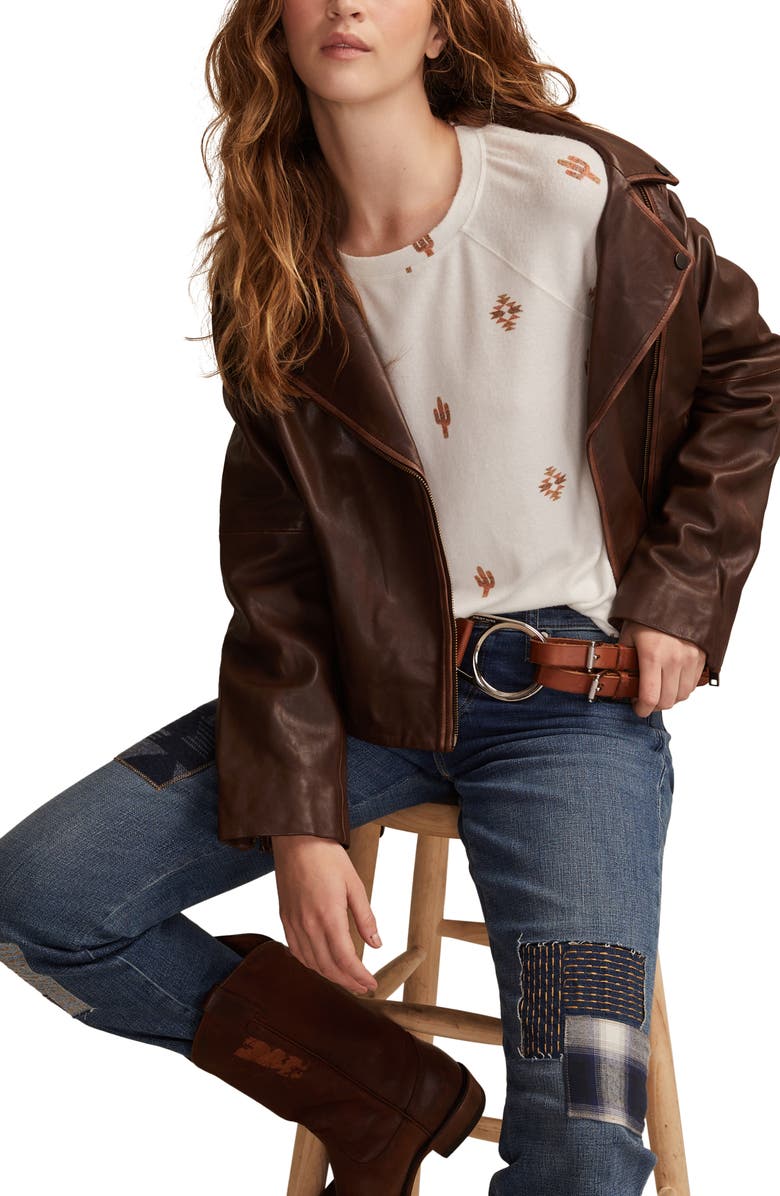 Lucky Brand Cloud Raglan Sleeve Knit Top, Alternate, color, Tan Combo