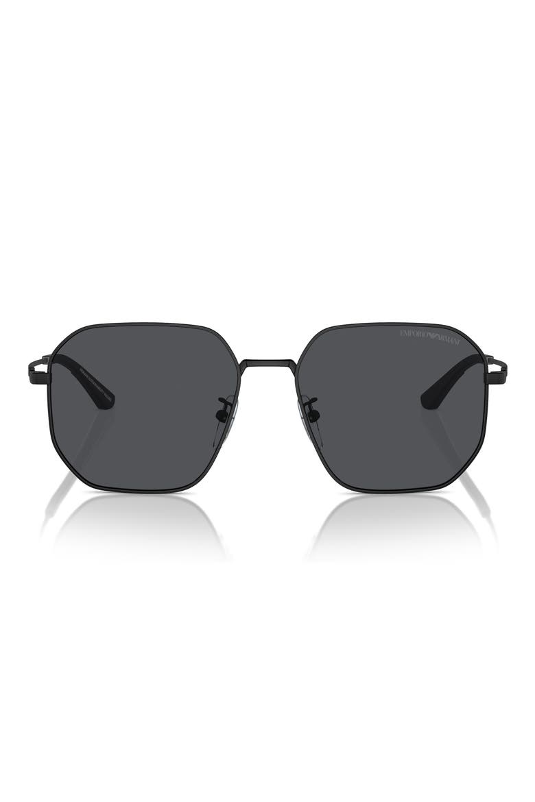 57mm Pilot Sunglasses, Main, color, MATTE BLACK / DARK GREY