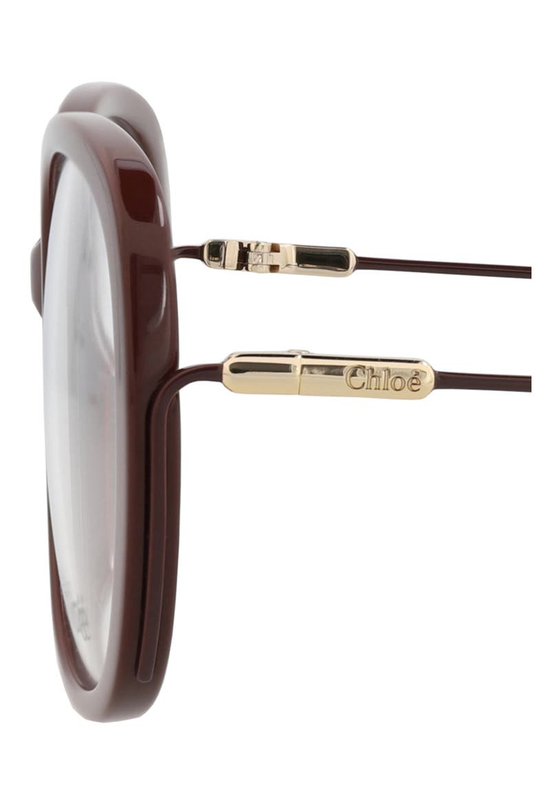 Novelty 56mm Round Optical Glasses, Alternate, color, BROWN BROWN TRANSPARENT