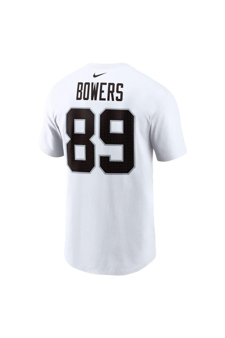 Men's Nike Brock Bowers White Las Vegas Raiders Name & Number T-Shirt, Alternate, color, White