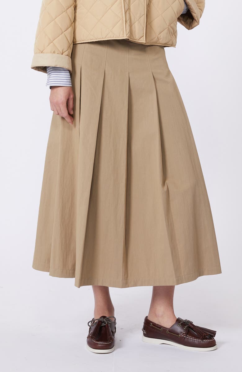 Weekend Max Mara Dorme Pleat Maxi Skirt, Alternate, color, Hazelnut Brown