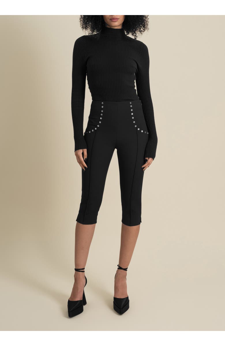 Contessa Mills Benjamin Soft Silk-Blend Mock-Neck Sweater, Alternate, color, Black