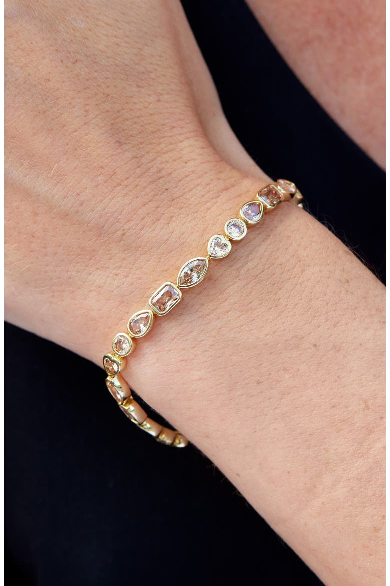 Multishape Cubic Zirconia Bracelet, Alternate, color, YELLOW