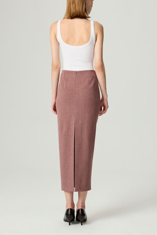Nocturne Slit Detail Tailored Maxi Skirt In Burgundy