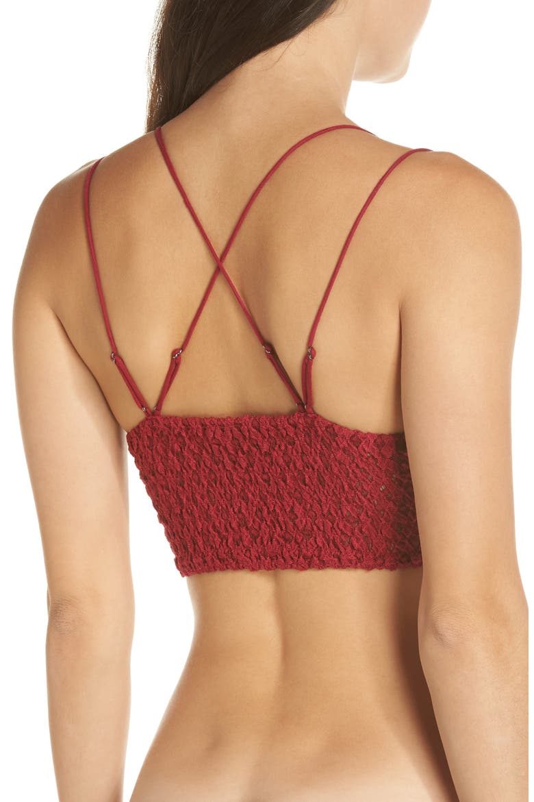 Intimately FP Adella Longline Bralette, Alternate, color, GARNET