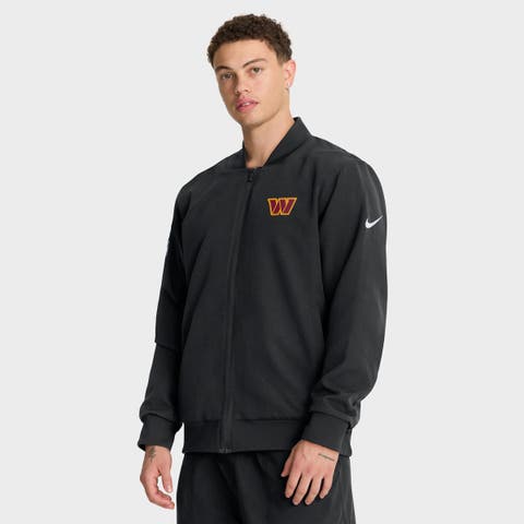 Men's Nike Black Washington Commanders Sideline Powerful Blocking Full-Zip Dri-FIT Bomber Jacket