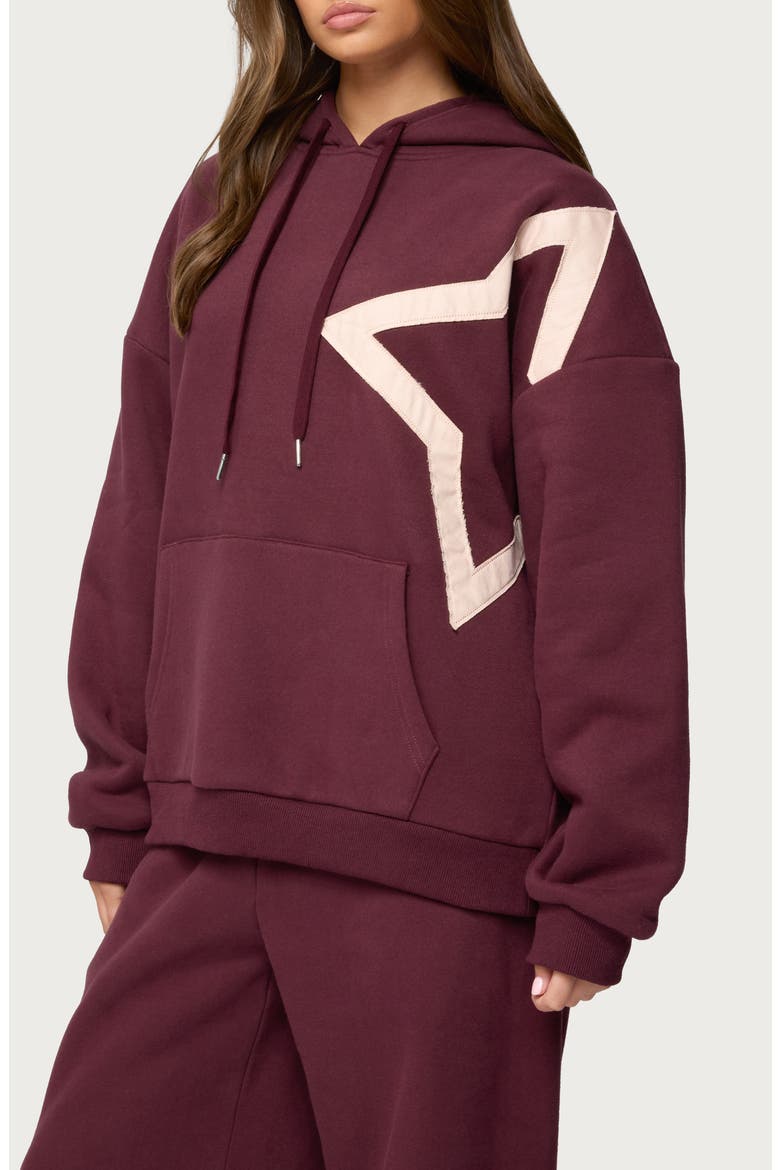 Starly Oversize Hoodie, Alternate, color, BURGUNDY