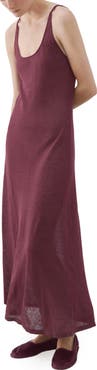 MANGO Linen Blend Midi Dress