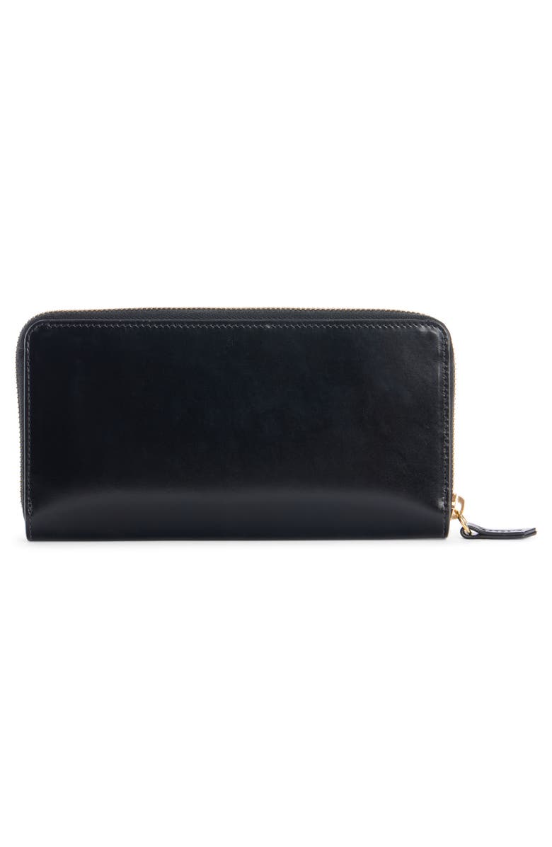 Chloé Iconic Shiny Leather Zip Long Wallet, Alternate, color, Black