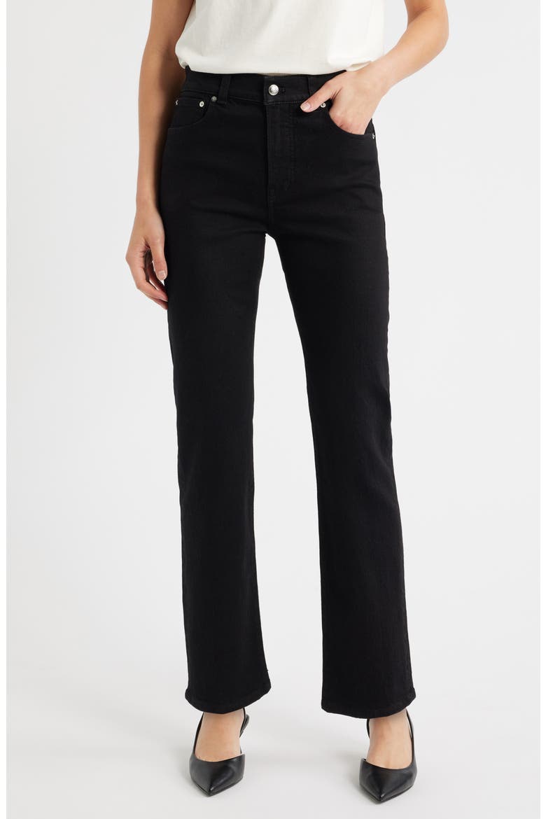 Longline Straight Leg Jeans, Main, color, BLACK FROST