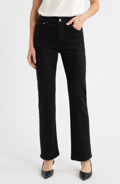 Longline Straight Leg Jeans (Black Frost)
