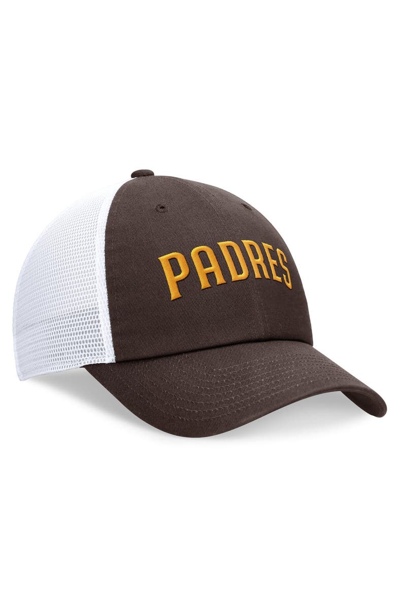 Nike Men's Nike Brown San Diego Padres Evergreen Wordmark Trucker Adjustable Hat, Alternate, color, Brown
