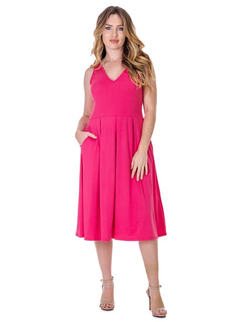 V-Neck Sleeveless Maxi Dress with Belt