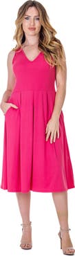 24seven Comfort Apparel V-Neck Sleeveless Maxi Dress with Belt