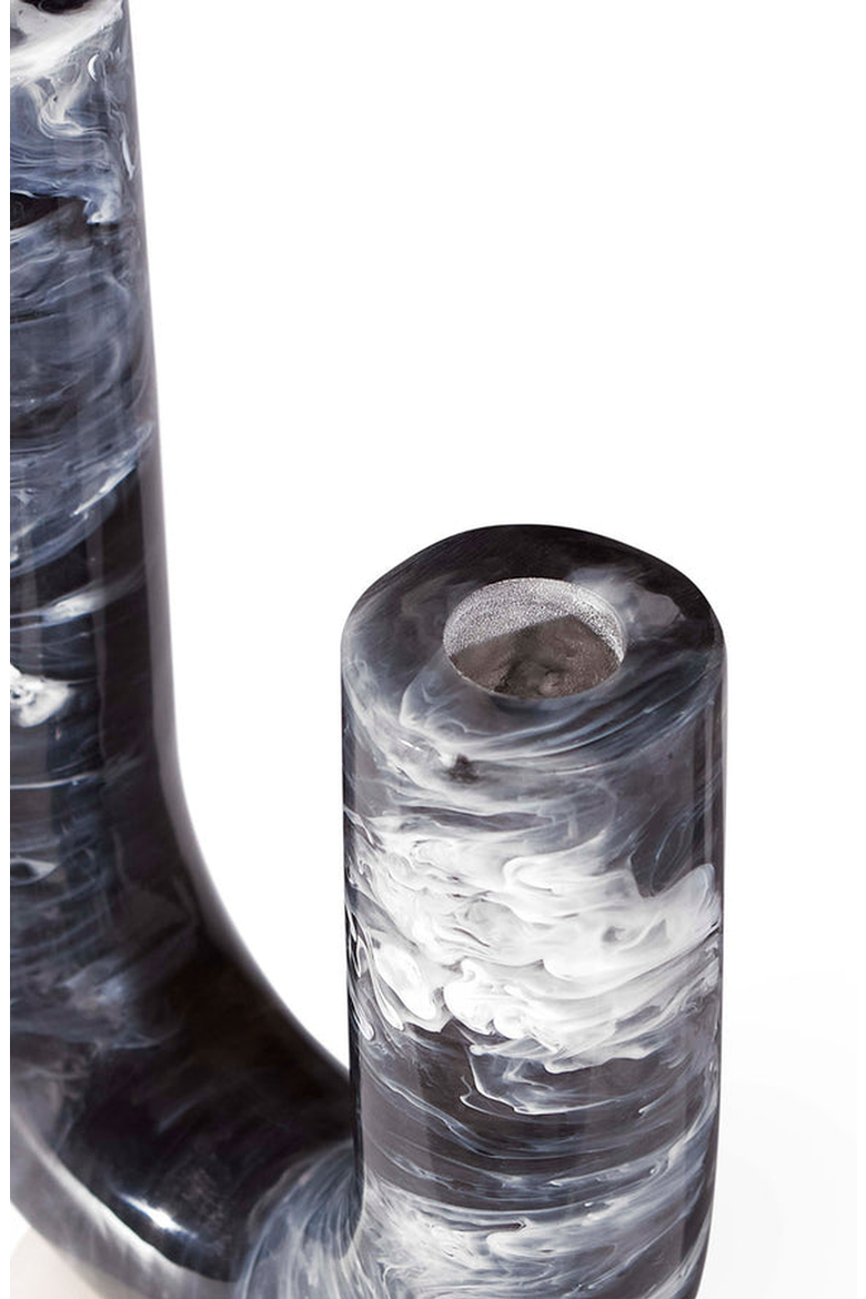 Mustique Double Tube Vase, Alternate, color, Black / White Marble