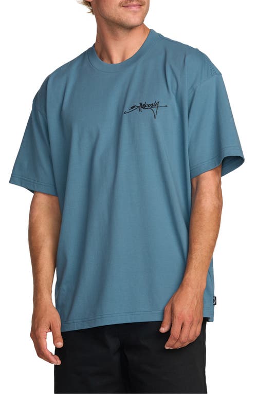 Billabong Bracket Script Graphic T-shirt In Blue