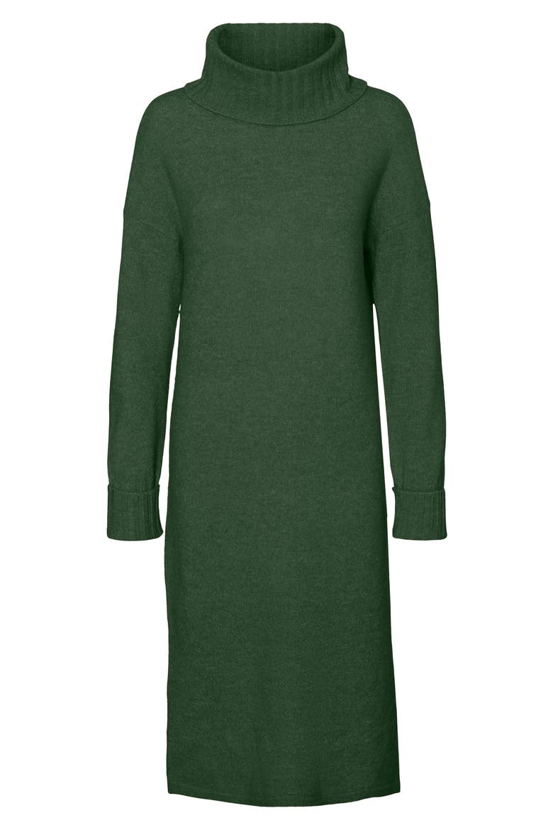 Gaiva Turtleneck Long Sleeve Sweater Dress, Alternate, color, BLACK FOREST
