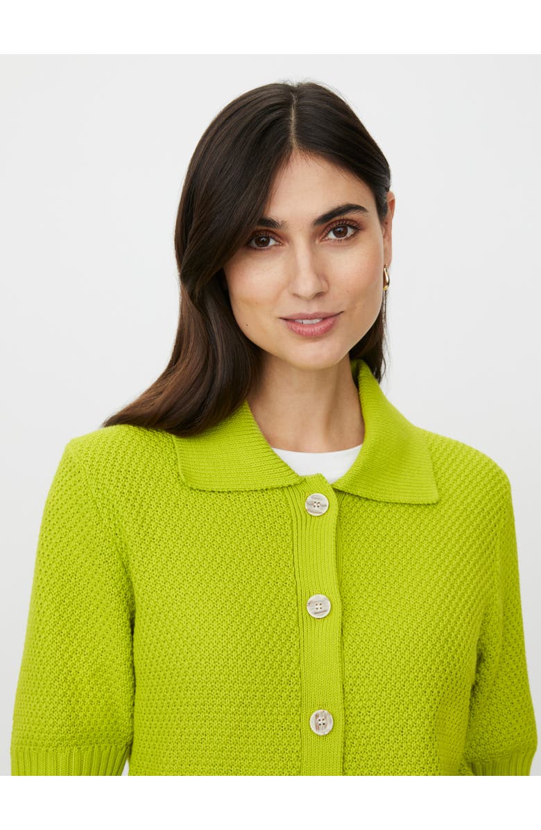 Masai Copenhagen MaLiva Cropped Short Sleeve Cardigan, Alternate, color, B Chartreuse