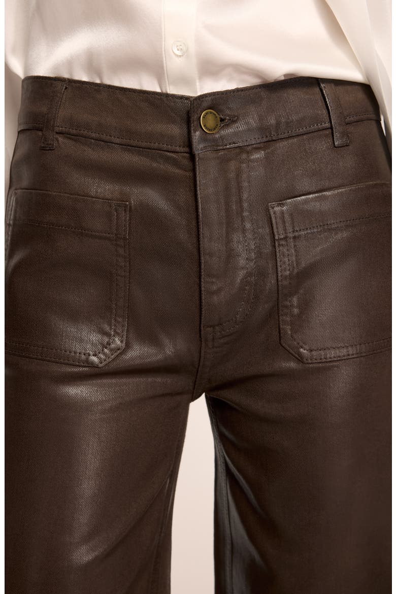 Cleo Coated Wide Leg Pants, Alternate, color, HERITAGE BROWN
