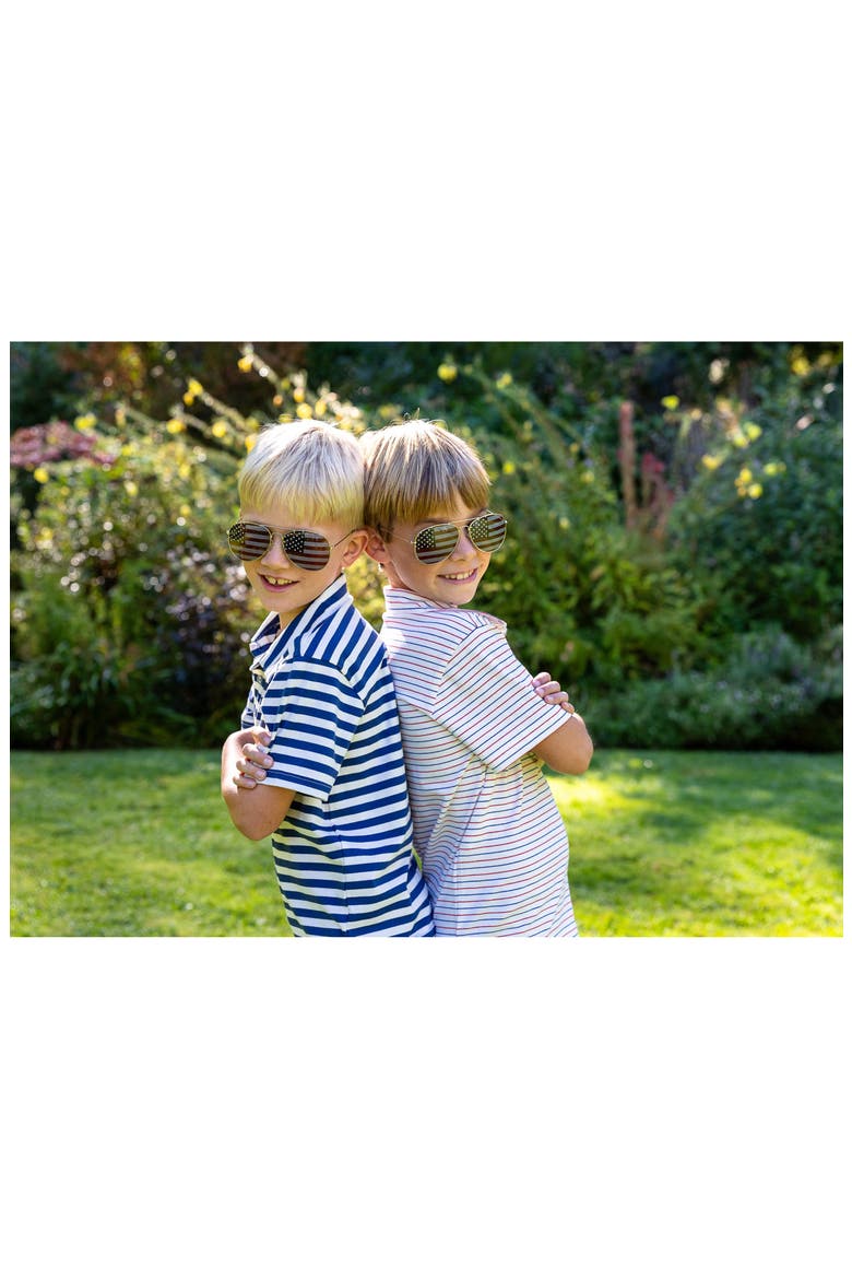 Boys Short Sleeve Polo Red White and Blue Stripe, Alternate, color, White and Blue Stripe