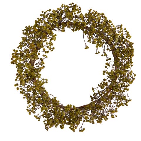 20-in Autumn Gypsophila Artificial Wreath