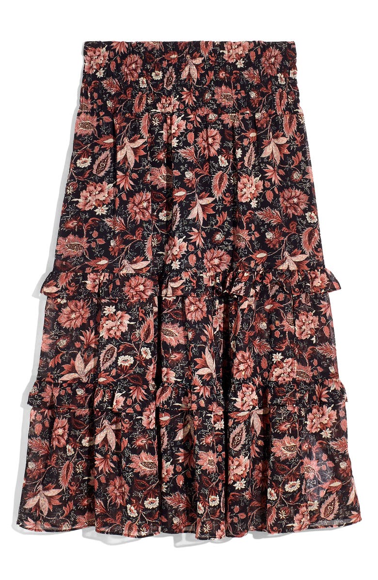 Madewell Ruffle Tiered Midi Skirt, Alternate, color, 