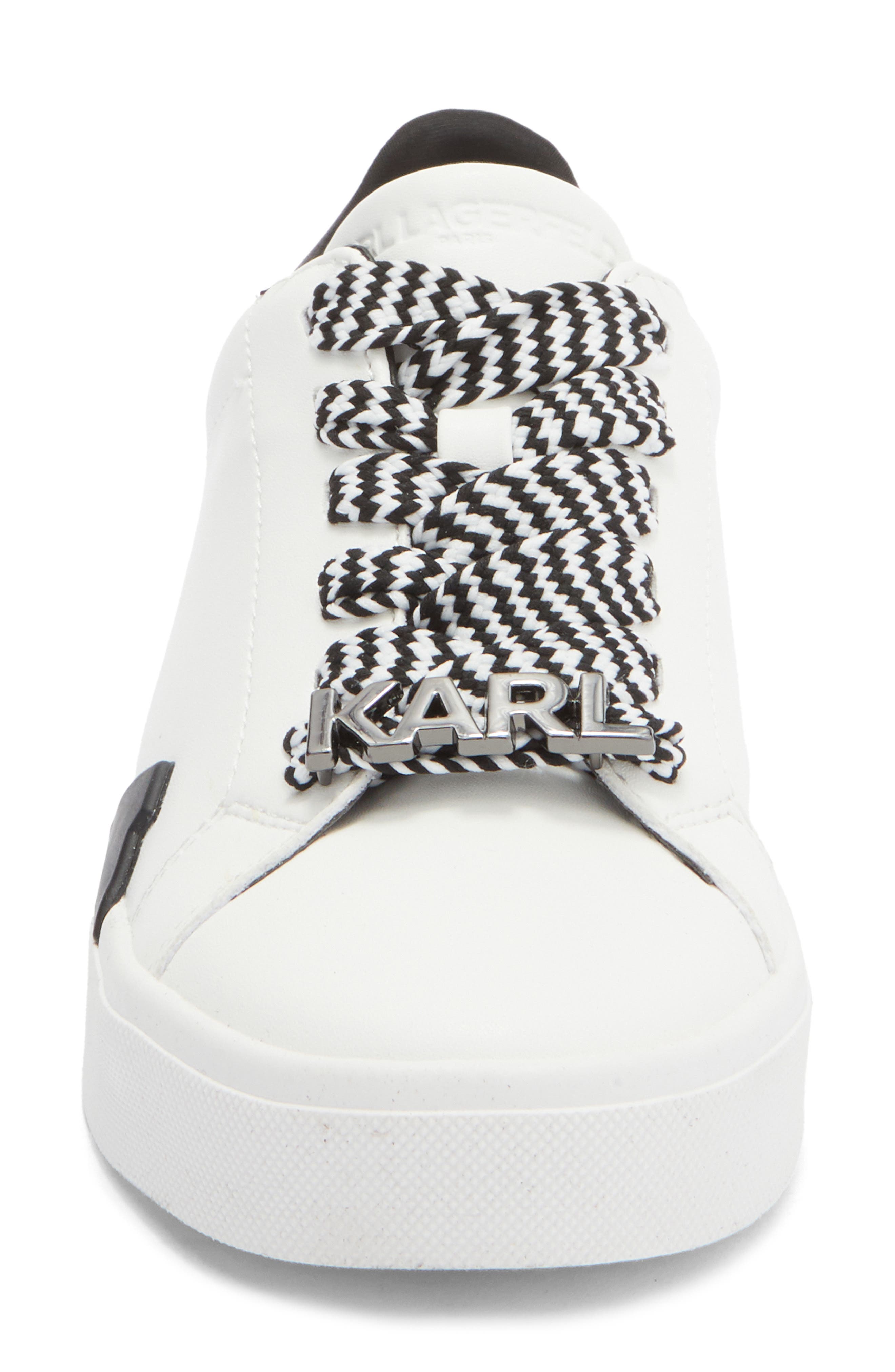 KARL LAGERFELD PARIS Marquise Lace-Up Sneaker, Alternate, color, Bright White/ Black
