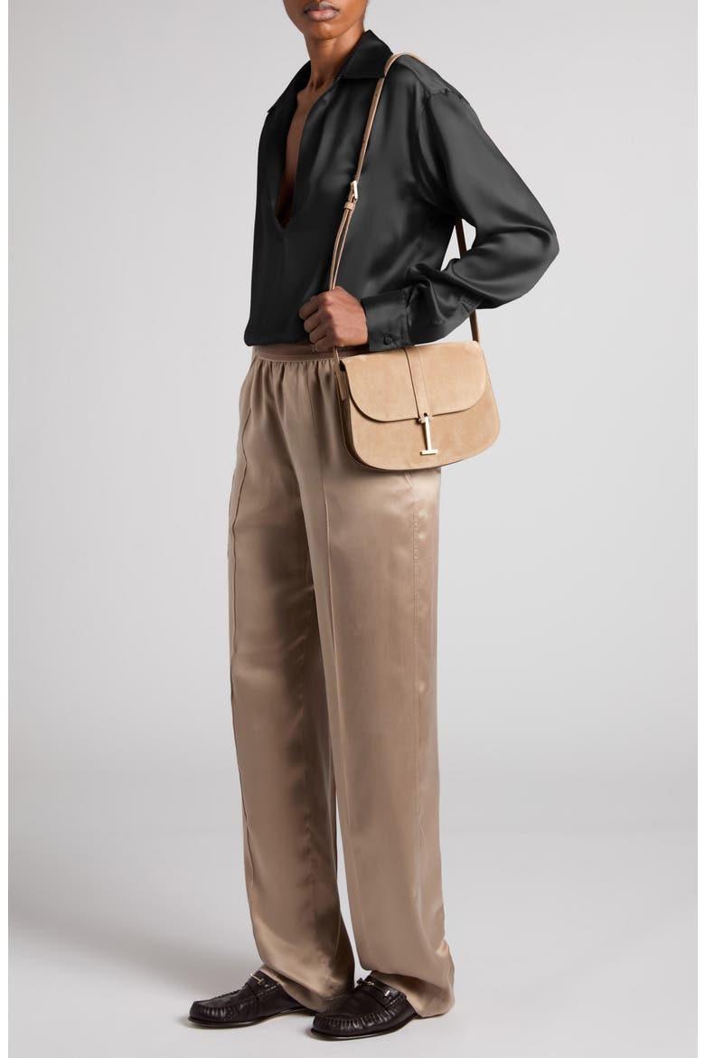 Silk Satin Pajama Pants, Alternate, color, DESERT TAUPE