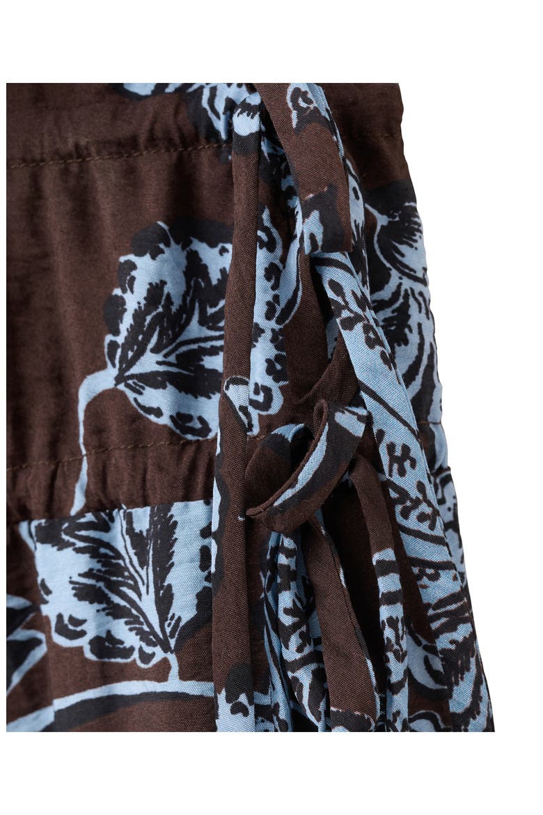 Shirred Floral Sleeveless Dress, Alternate, color, CHOCOLATE