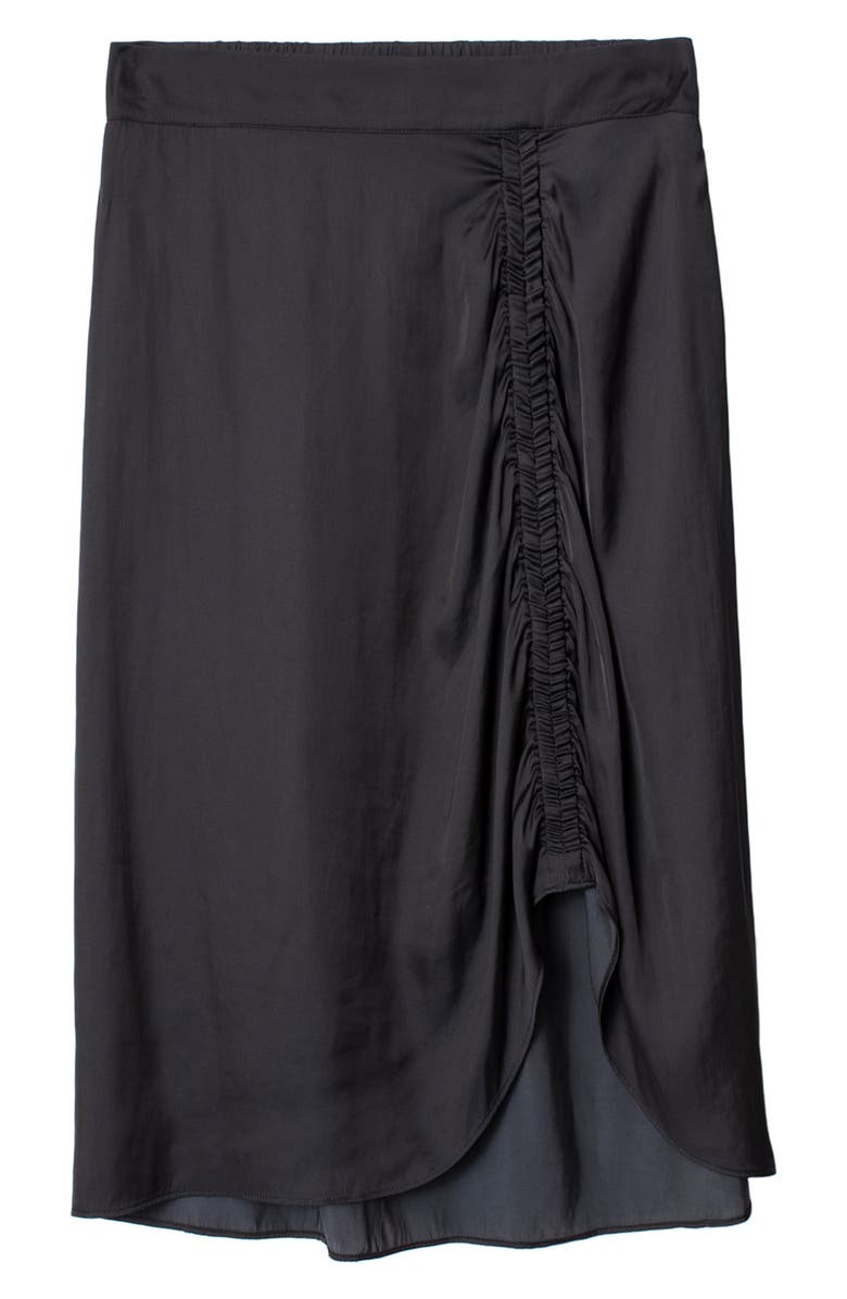 Zadig & Voltaire Jiji Ruched Satin Skirt, Alternate, color,