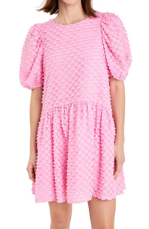 ENGLISH FACTORY ENGLISH FACTORY CHECK PUFF SLEEVE BABYDOLL MINIDRESS