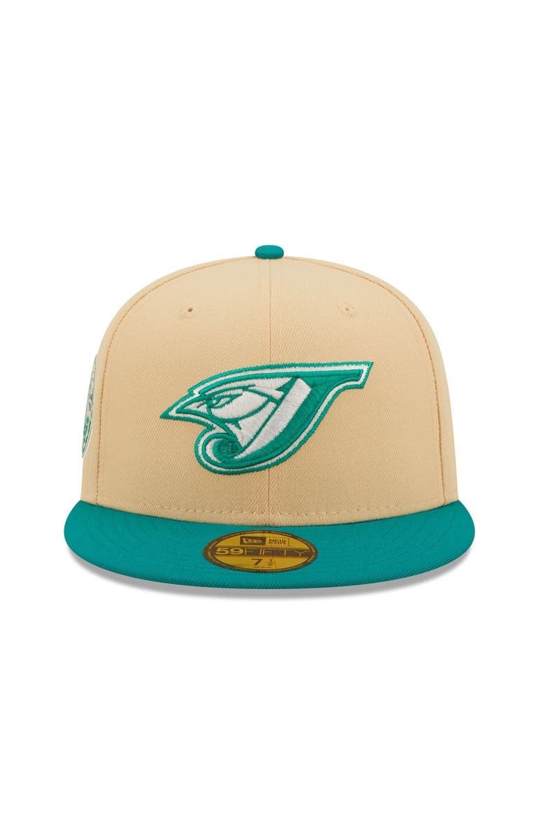 New Era Men's New Era Natural/Teal Toronto Blue Jays Mango Forest 59FIFTY fitted hat, Alternate, color, 