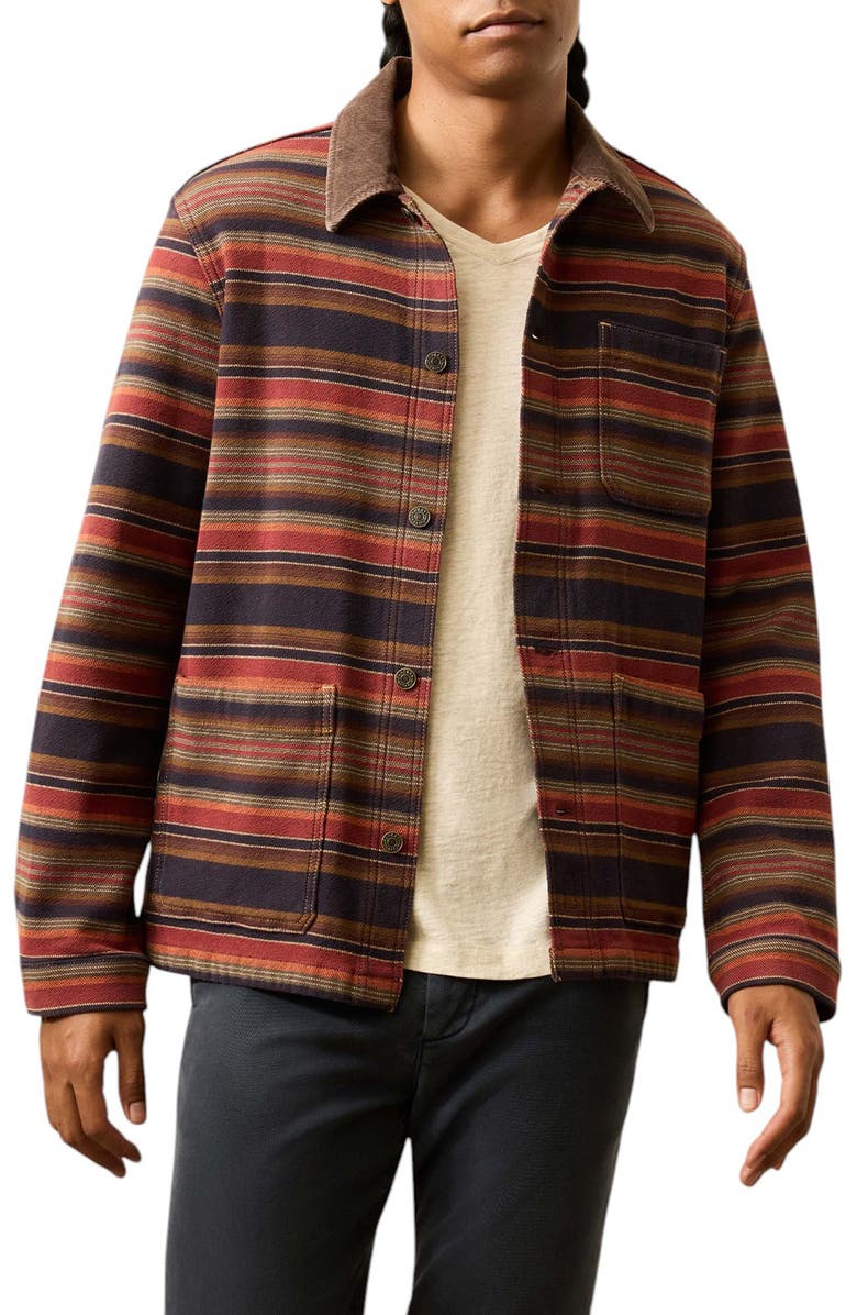 Faherty High Ridge Stretch Twill Studio Jacket, Main, color, Night Time Fire Stripe
