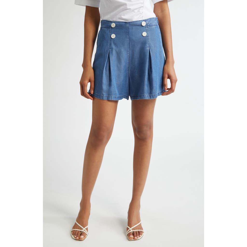 Derek Lam 10 Crosby Milie Pleated Denim Shorts