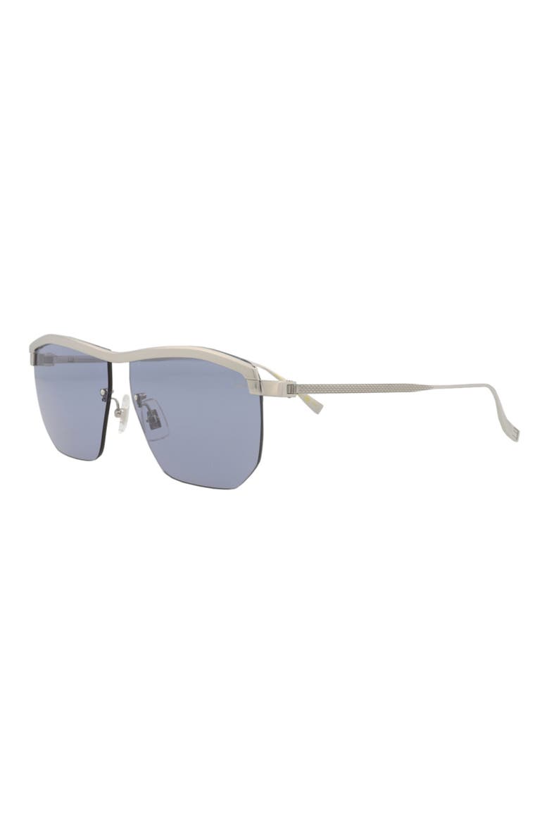 62mm Browline Sunglasses, Alternate, color, SILVER SILVER LIGHT BLUE