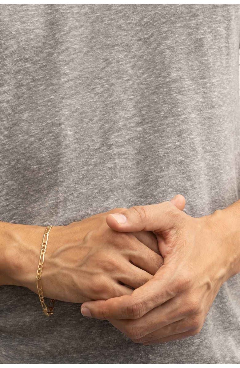 Oradina 14K Yellow Gold Florentine Figaro Bold Bracelet, Alternate, color, Yellow Gold