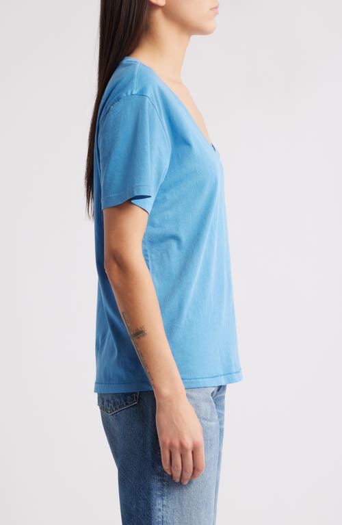 Treasure & Bond Relaxed Scoop Neck Cotton T-shirt In Blue Parisian