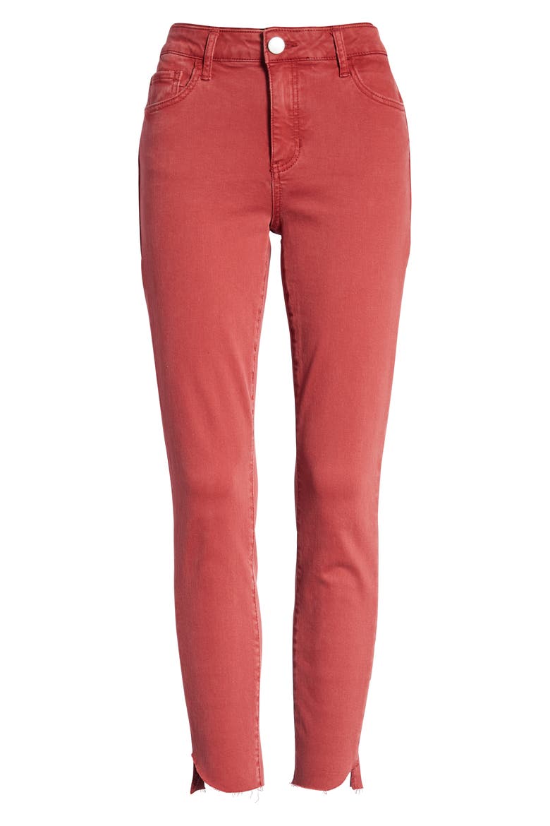 Kate Raw Hem Crop Straight Leg Jeggings, Alternate, color, RED PEAR