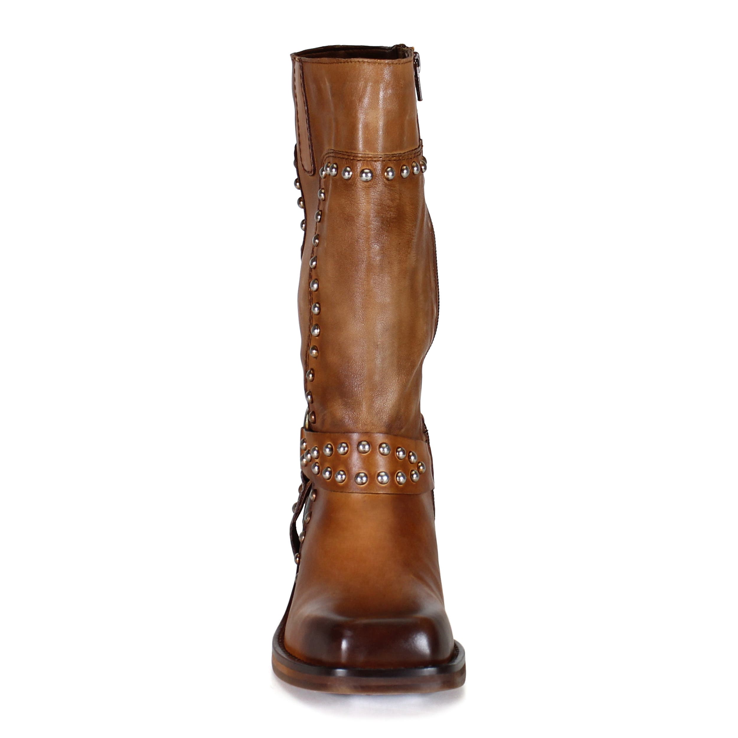 Diba True VAL UABLE Leather Mid Calf Studded Harness Boot, Alternate, color, Tan