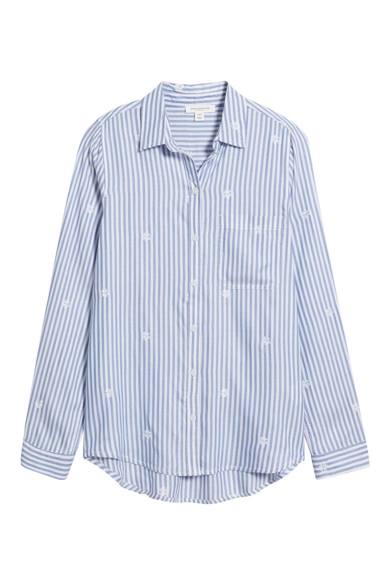 Kaylee Heart Stripe Long Sleeve Button-Up Shirt, Alternate, color, DAISY AGE