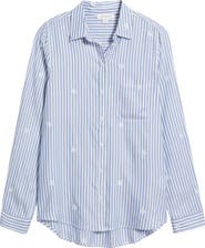beachlunchlounge Kaylee Heart Stripe Long Sleeve Button-Up Shirt