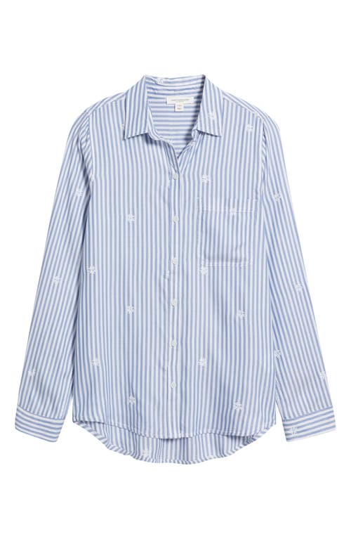 BEACHLUNCHLOUNGE BEACHLUNCHLOUNGE KAYLEE HEART STRIPE LONG SLEEVE BUTTON-UP SHIRT 