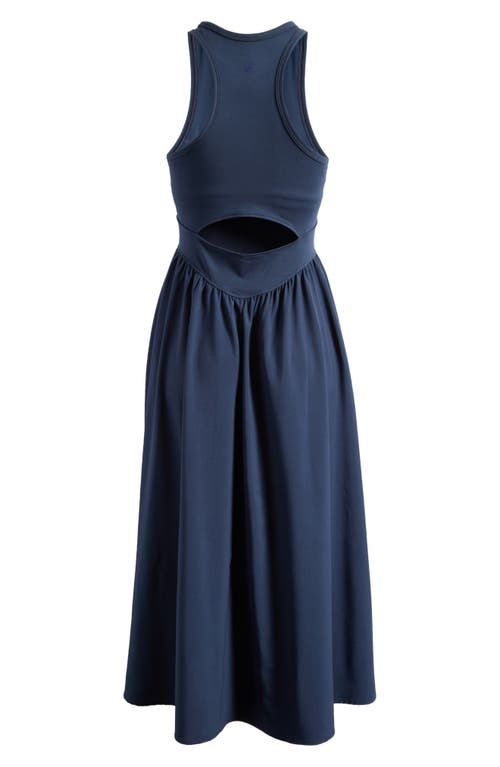 Zella Effortless Cutout Back Hybrid Dress In Navy Sapphire