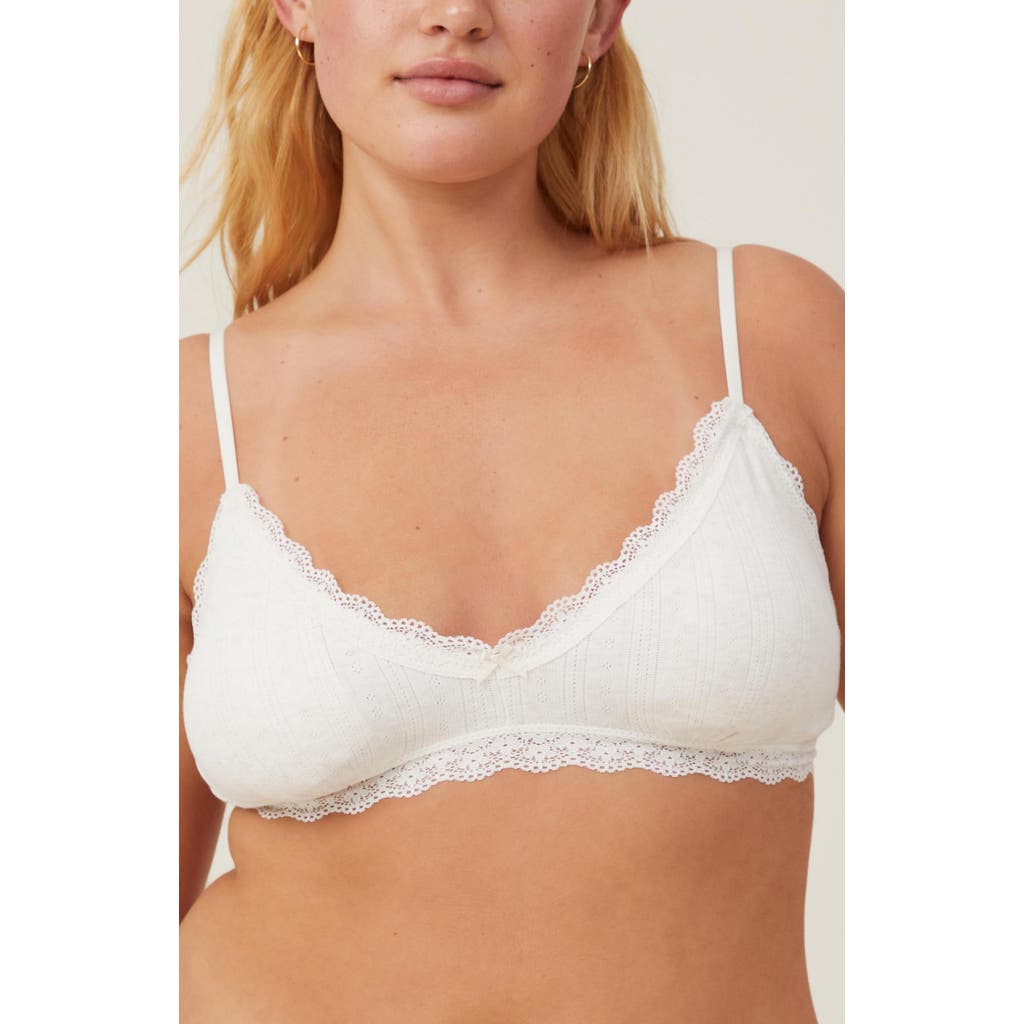 COTTON ON BODY COTTON ON BODY ORGANIC COTTON LACE TRIANGLE PADDED BRALETTE