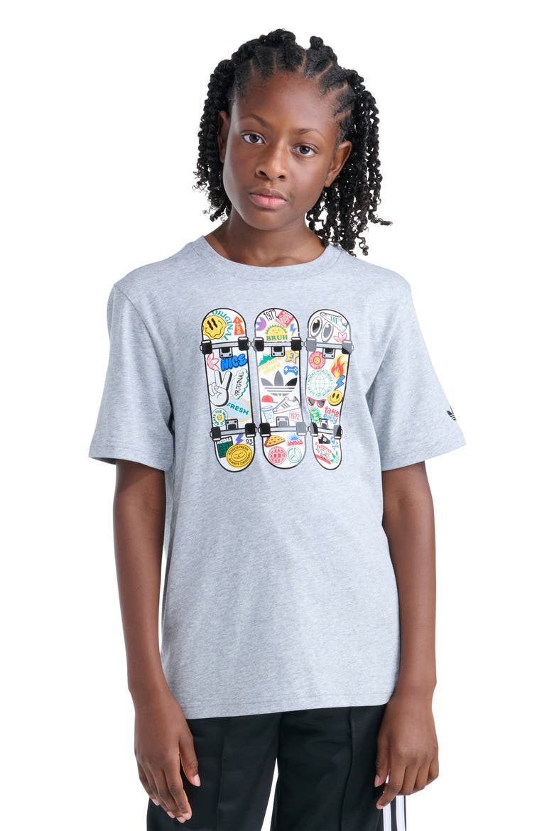 Kids' Skateboard Graphic T-Shirt, Main, color, GREY HEATHER