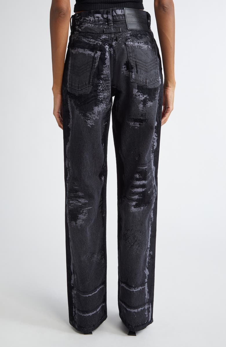 Jean Paul Gaultier Trompe l'Oeil Destroyed Wide Leg Jeans, Alternate, color, 