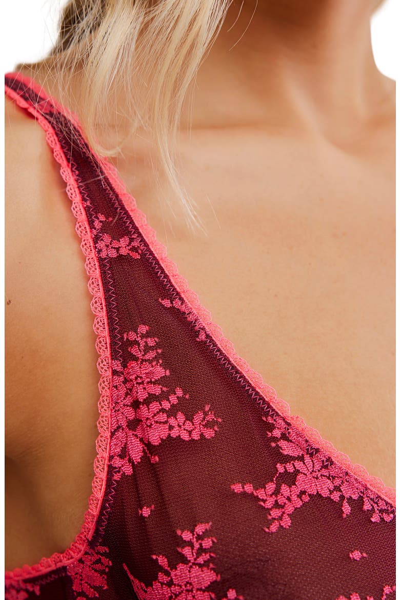 Talk About It Mesh Underwire Bra, Alternate, color, DARK WINE