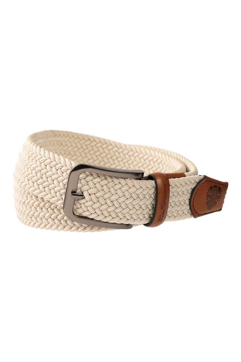Golf Braided Leather Belt, Alternate, color, KHAKI
